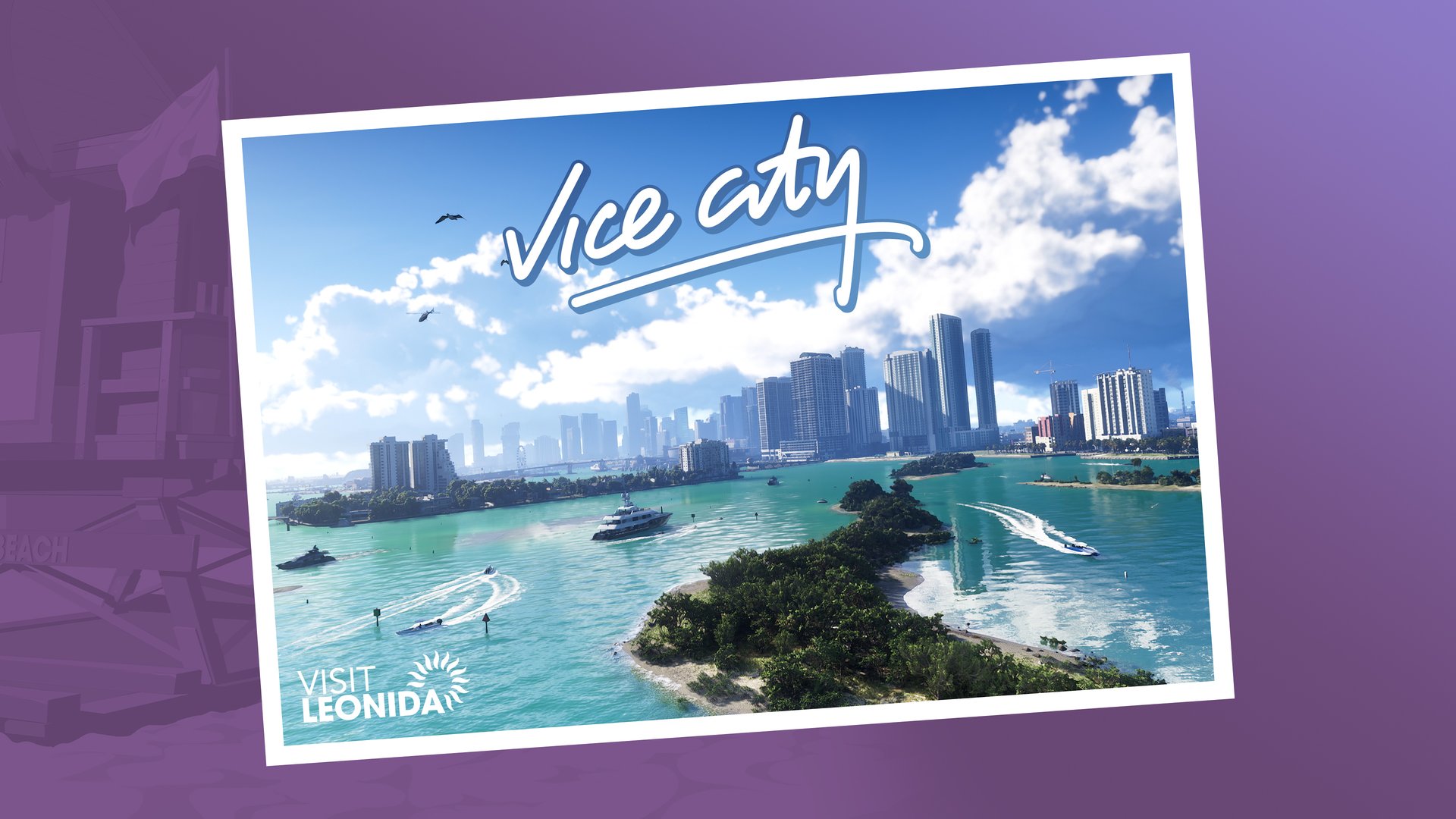 Vice City postcard — official GTA 6 wallpaper
